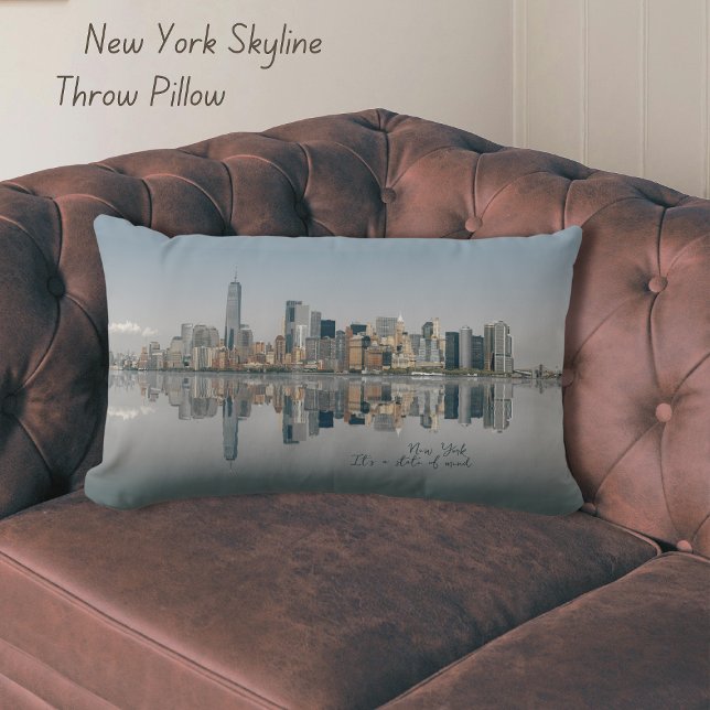 New York City Skyline Throw Kissen (NY Skyline It's a State of Mind Throw Pillow)