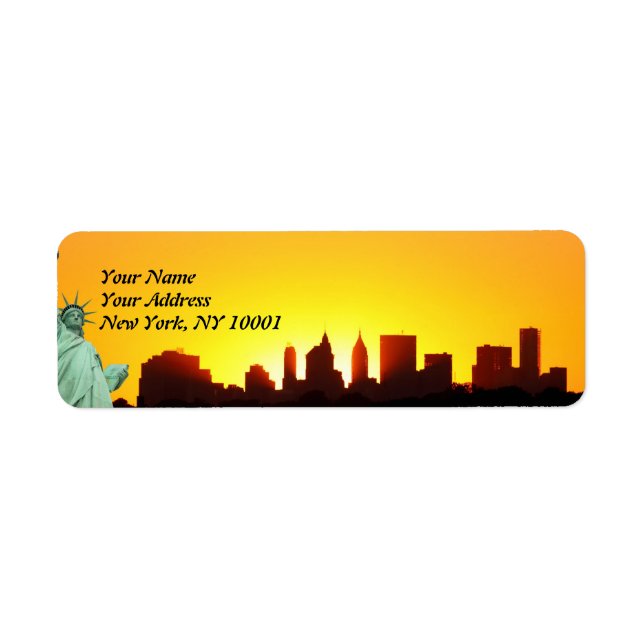 New York City Skyline und die Freiheitsstatue (Vorne)
