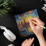 New York City Skyline van Gogh Stil Mitteilungskarte<br><div class="desc">die Skyline von New York City abends im Stil des berühmten niederländischen Malers Van Gogh bemalt</div>
