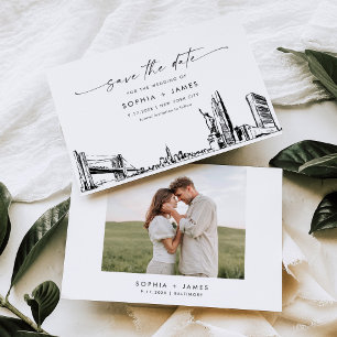 New York City Skyline Wedding Enregistrer la carte