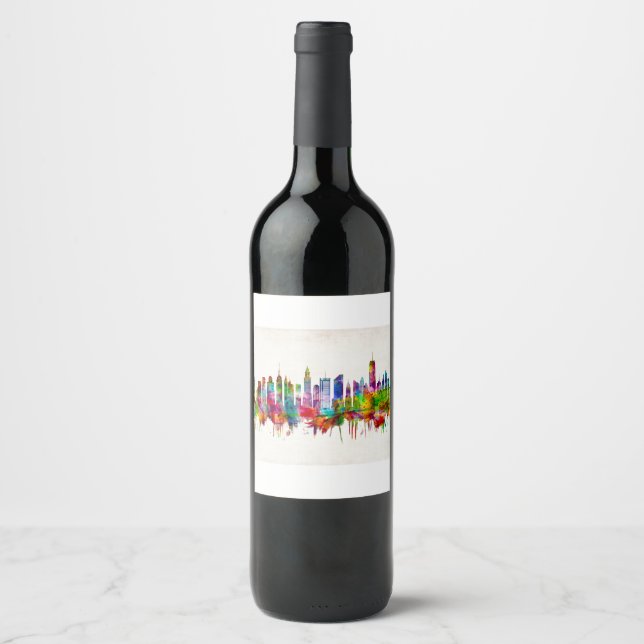 New York City Skyline Weinetikett (Vorderseite)