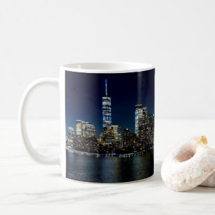 New York City Skyscraper Towers Night USA Kaffeetasse