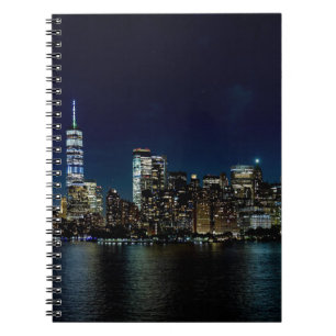 New York City Skyscraper Towers Night USA Notizblock