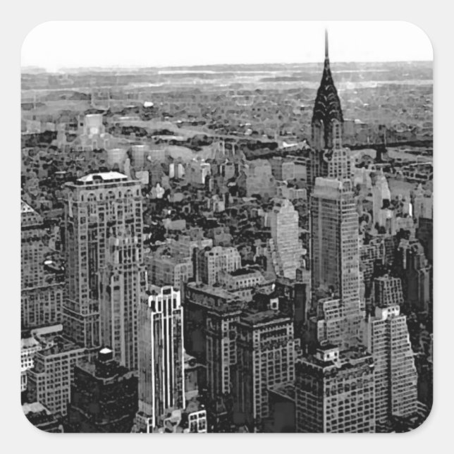 New York City Square Sticker (Vorderseite)