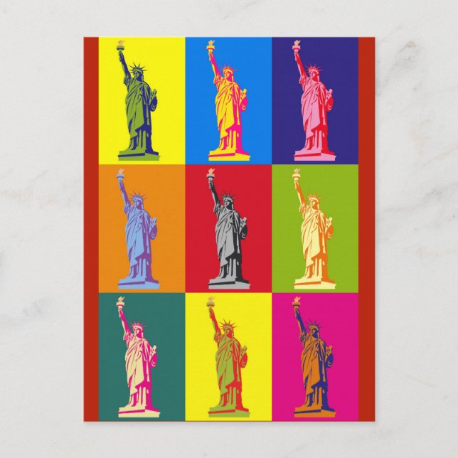 New York City Statue of Liberty Pop Art Postkarte (Vorderseite)
