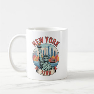 New York City Statue of Liberty Retro Kaffeetasse