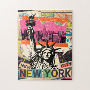 New York City Statue of Liberty Retro Punk Collage