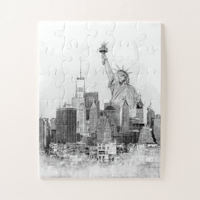 New York City Statue of Liberty Sketch (Vertikal)