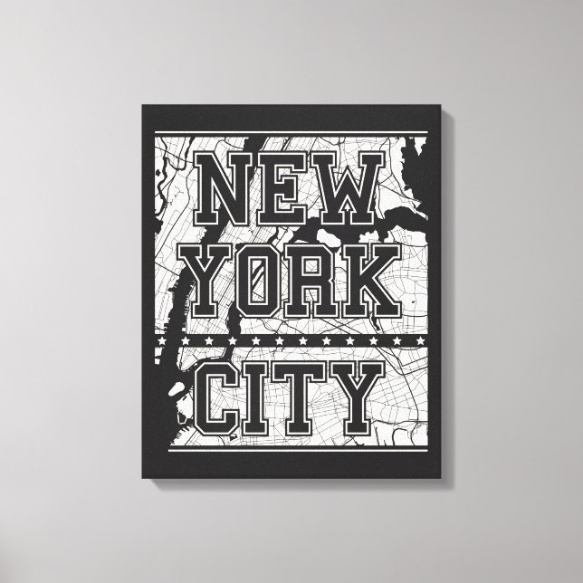 New York City | Straßenkarte Leinwanddruck (Vorderseite)