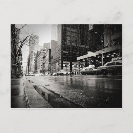 New York City Street im Regen Postkarte