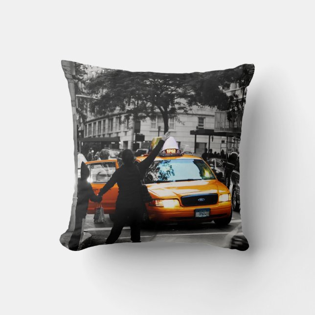 New York City Street Scene Kissen (Vorderseite)