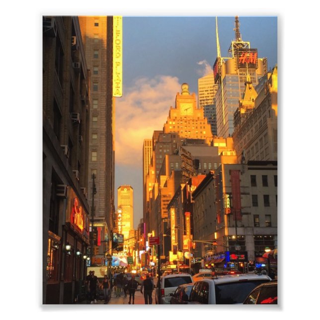 New York City Sunset Midtown Theater District NYC Fotodruck (Vorne)