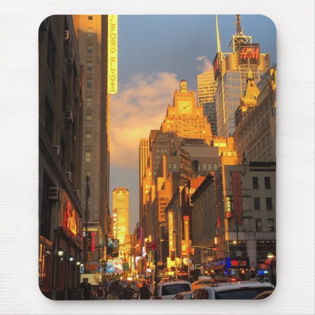 New York City Sunset Midtown Theater District NYC Mousepad (Vorne)