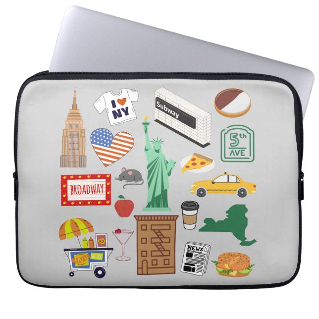 New York City Symbole Laptopschutzhülle (Vorderseite)