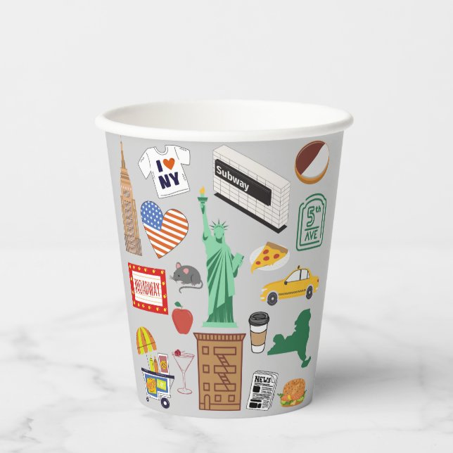 New York City Symbole Pappbecher (Vorderseite)