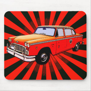 New York City Taxi Cab Cartoon Mousepad