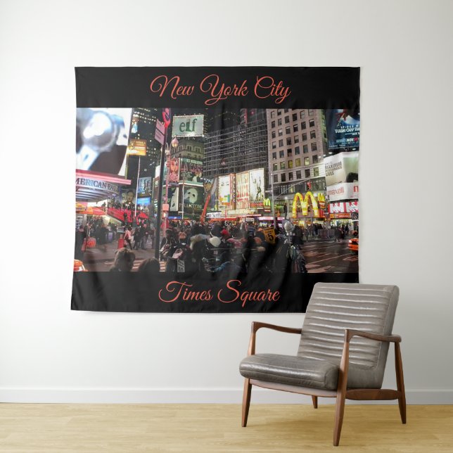 New York City Times Carré Photographie Tapisserie (En situation (horizontale))
