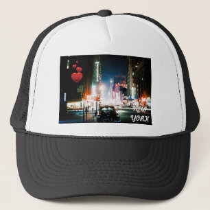 NEW YORK CITY TIMES SQUARE 1950S NEON NIGHT FOTO TRUCKERKAPPE