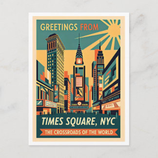 New York City Times Square Retro Postkarte