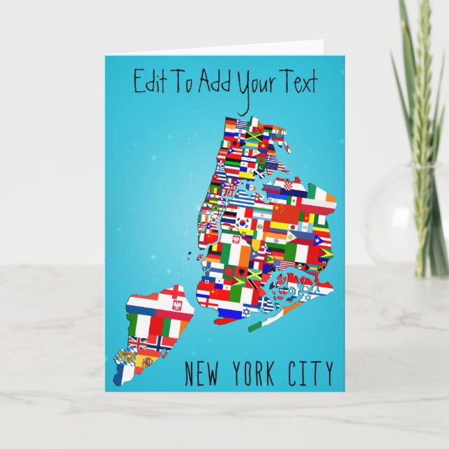 New York City trace la carte de mariage (Devant)