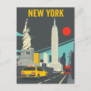 New York City Travel Iconic NYC Sehenswürdigkeiten Postkarte