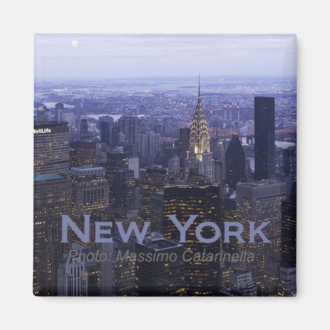 New York City Twilight Travel Kühlschrankmagnet (Vorne)