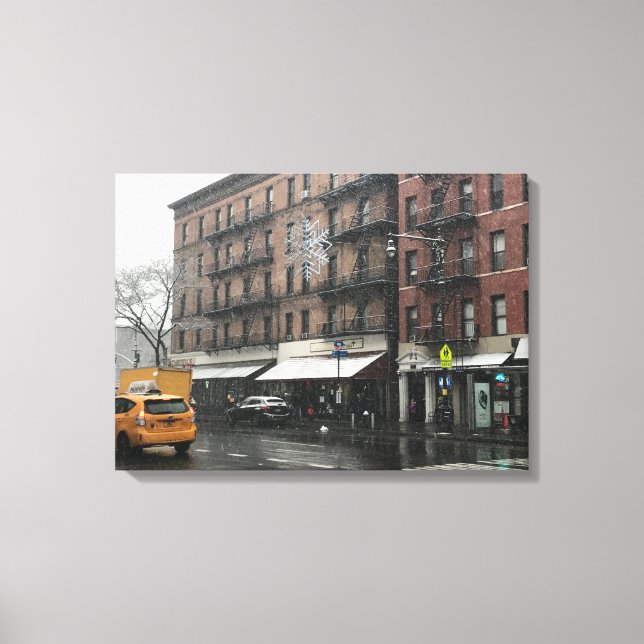 New York City Upper West Side Snow Fotografie Leinwanddruck (Vorderseite)