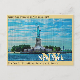 New York City Urban Hudson River Freiheitsstatue Postkarte