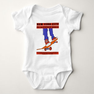 New York City, USA Cool Skateboard Baby Strampler