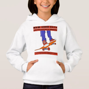 New York City, USA Cool Skateboard Hoodie