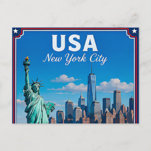 🗽 New York City USA Erinnerung an den Besuch der Postkarte