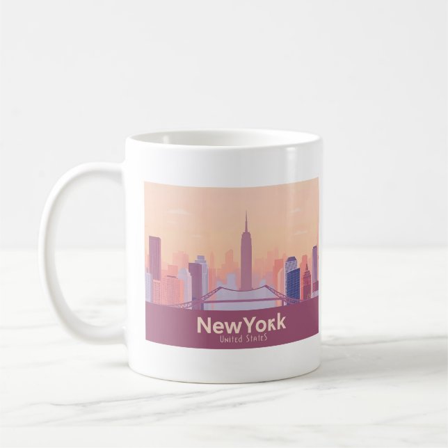 New York City USA Pastel Travel Kaffeetasse (Links)