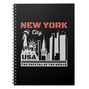 New York City USA Skyline Wahrzeichen Reise Grafik Notizblock
