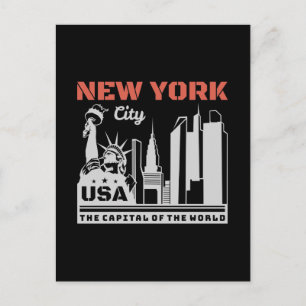 New York City USA Skyline Wahrzeichen Reise Grafik Postkarte