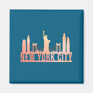 New York City USA-Stadtbild-Silhouette Lustiges Ge Magnet