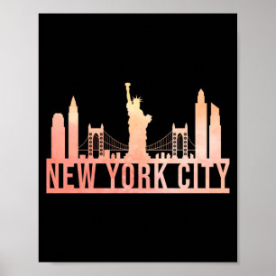 New York City USA-Stadtbild-Silhouette Lustiges Ge Poster