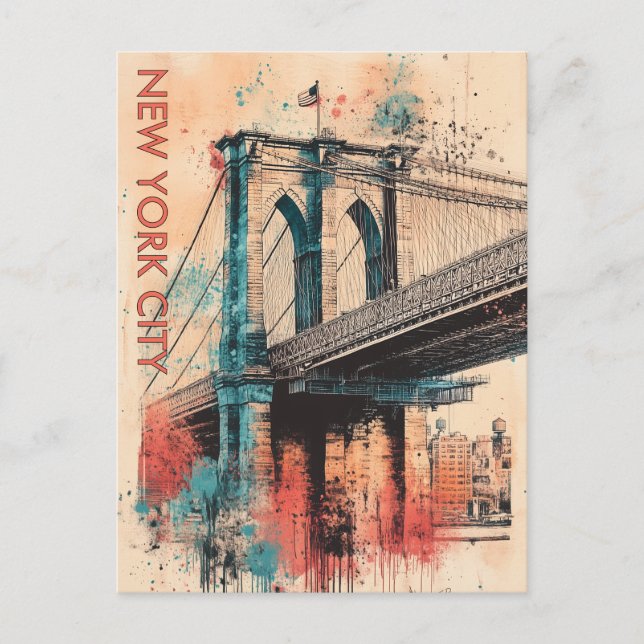 New York City USA Travel Postkarte (Vorderseite)