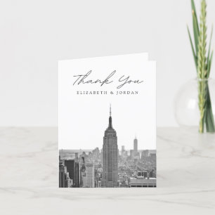 New York City Vertikal Blank Schwarzweiß Dankeskarte