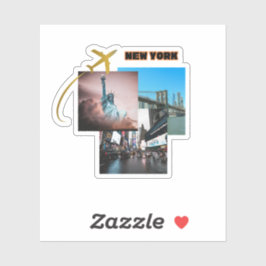 New York City Vibes - Urban Travel Collage Aufkleber