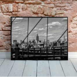New York City View from Brooklyn Bridge Poster