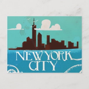 New York City Vintage Reiseposter Postkarte