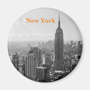 New York City Vintage Schwarz & Weiß Magnet