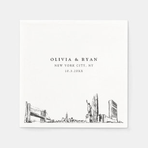 New York City Wedding Minimalistisch Paper Serviette