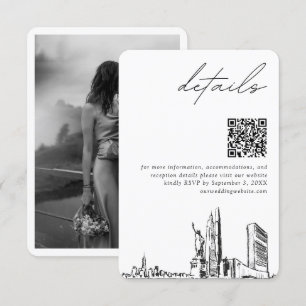 New York City Wedding Modern Details QR Code Begleitkarte