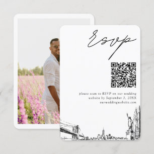 New York City Wedding Modern UAWG QR Code Begleitkarte