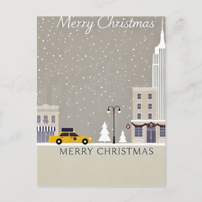 New York City Weihnachten | Iconic Statue Big Appl Postkarte (Vorderseite)