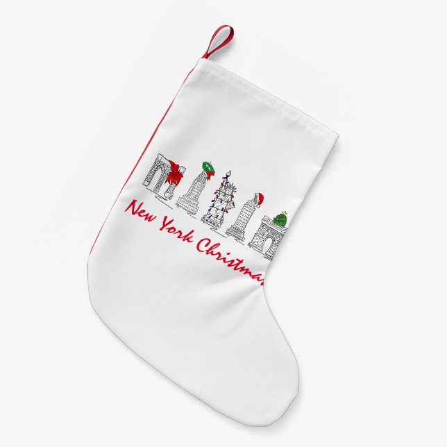 New York City Weihnachten NYC Sehenswürdigkeiten U Kleiner Weihnachtsstrumpf (Vorderansicht (hängend))