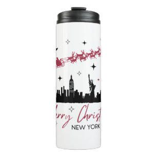 New York City Weihnachtsreise, Frohe Weihnachten N Thermosbecher