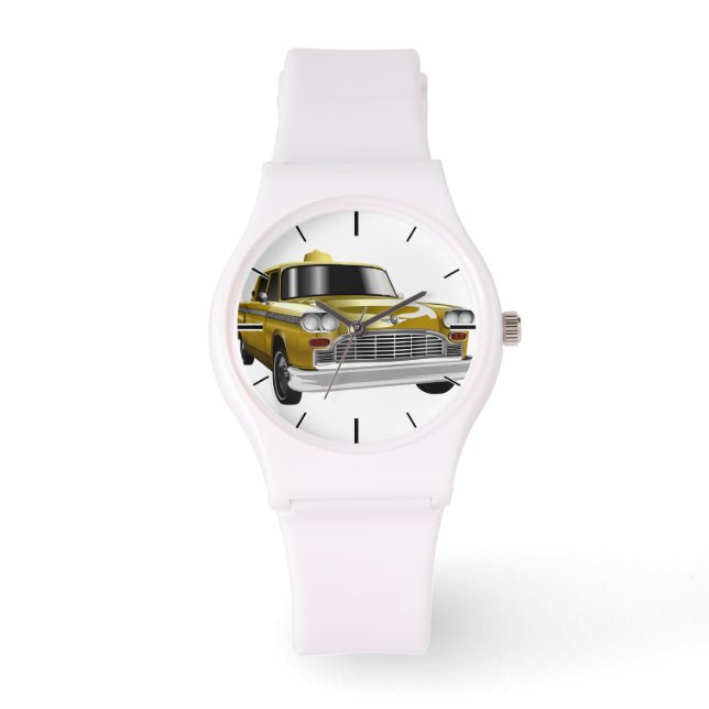 New York City Yellow Vintag Cab Armbanduhr (Vorderseite)