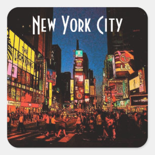 New- York Cityaufkleber Quadratischer Aufkleber